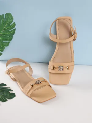 Nackte PU Flache Sandalen (TC-ST-005-NUD)