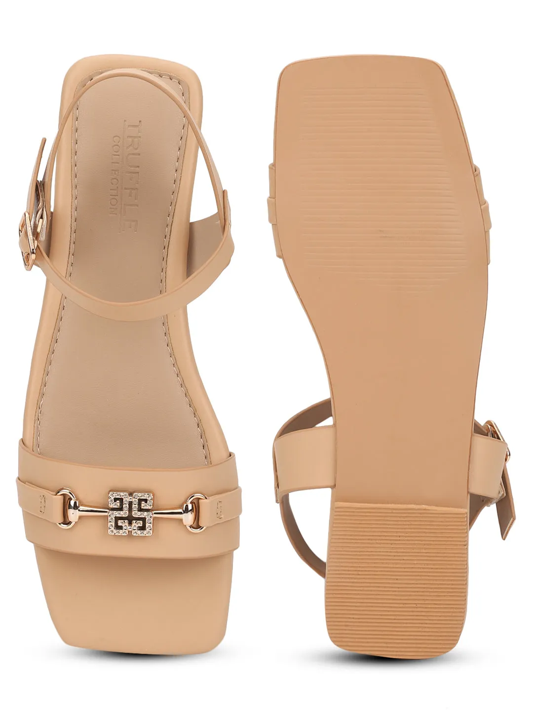 Nackte PU Flache Sandalen (TC-ST-005-NUD)