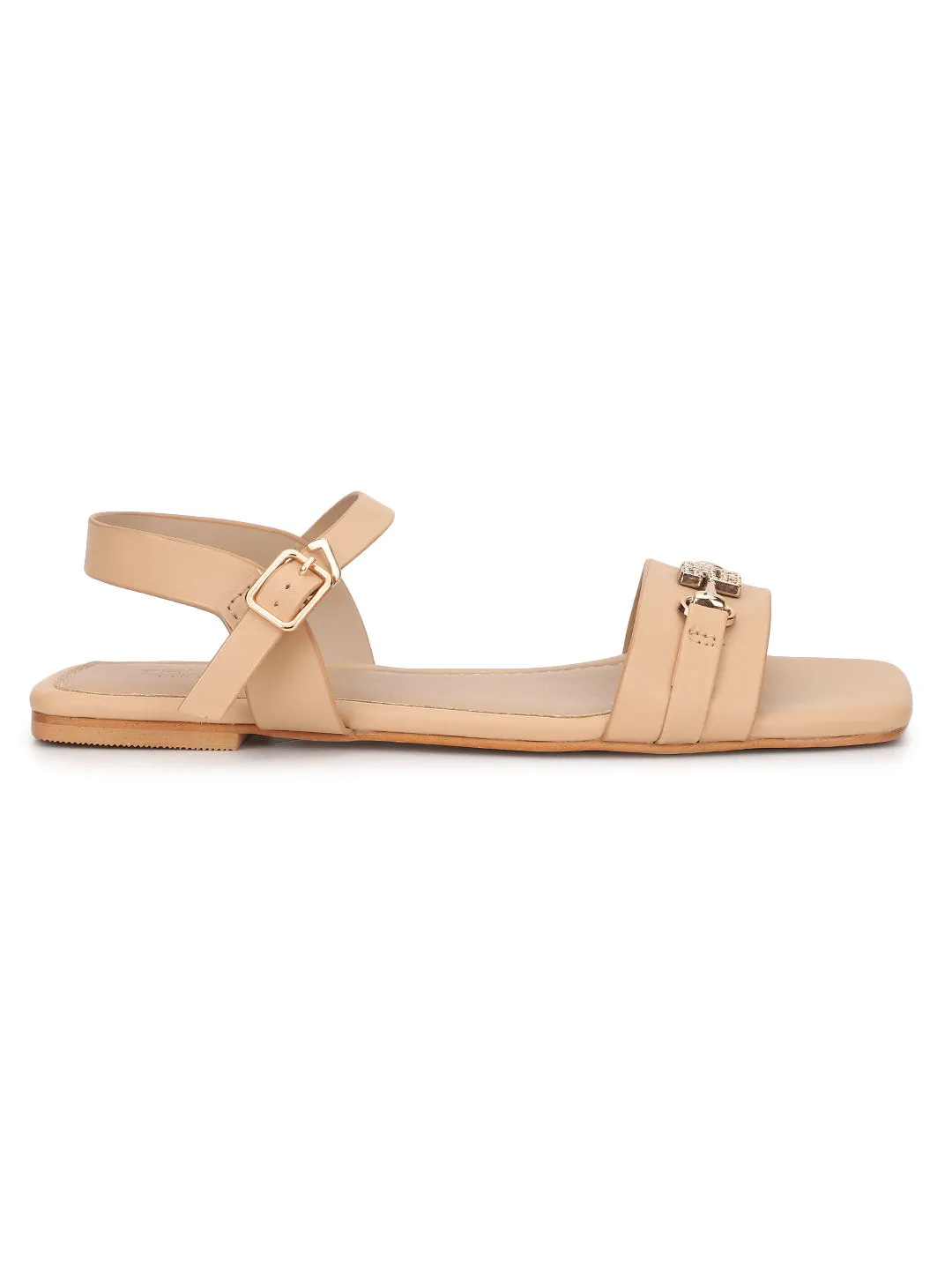Nackte PU Flache Sandalen (TC-ST-005-NUD)