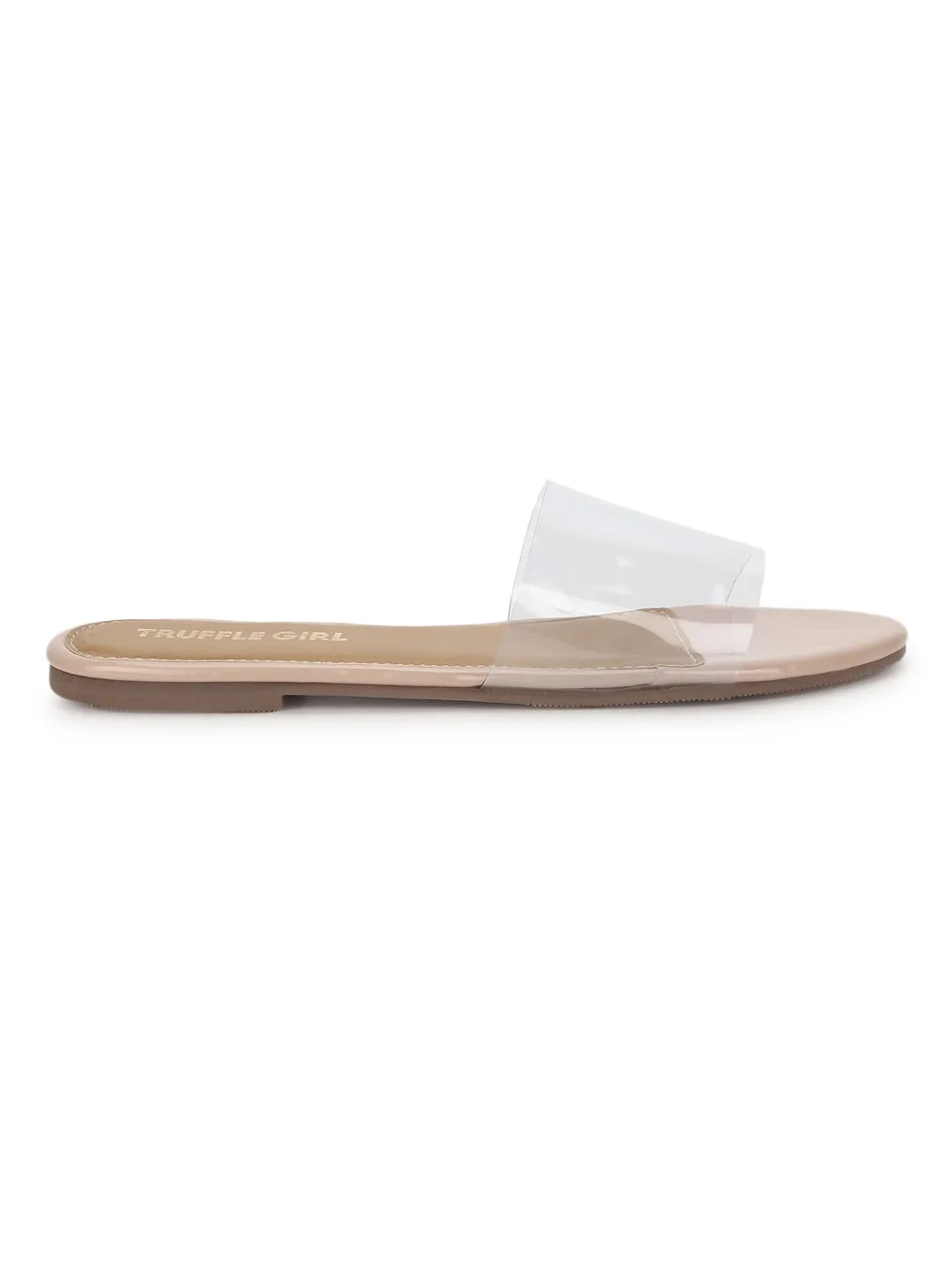 Nude PU Plexiglas Klare Flats