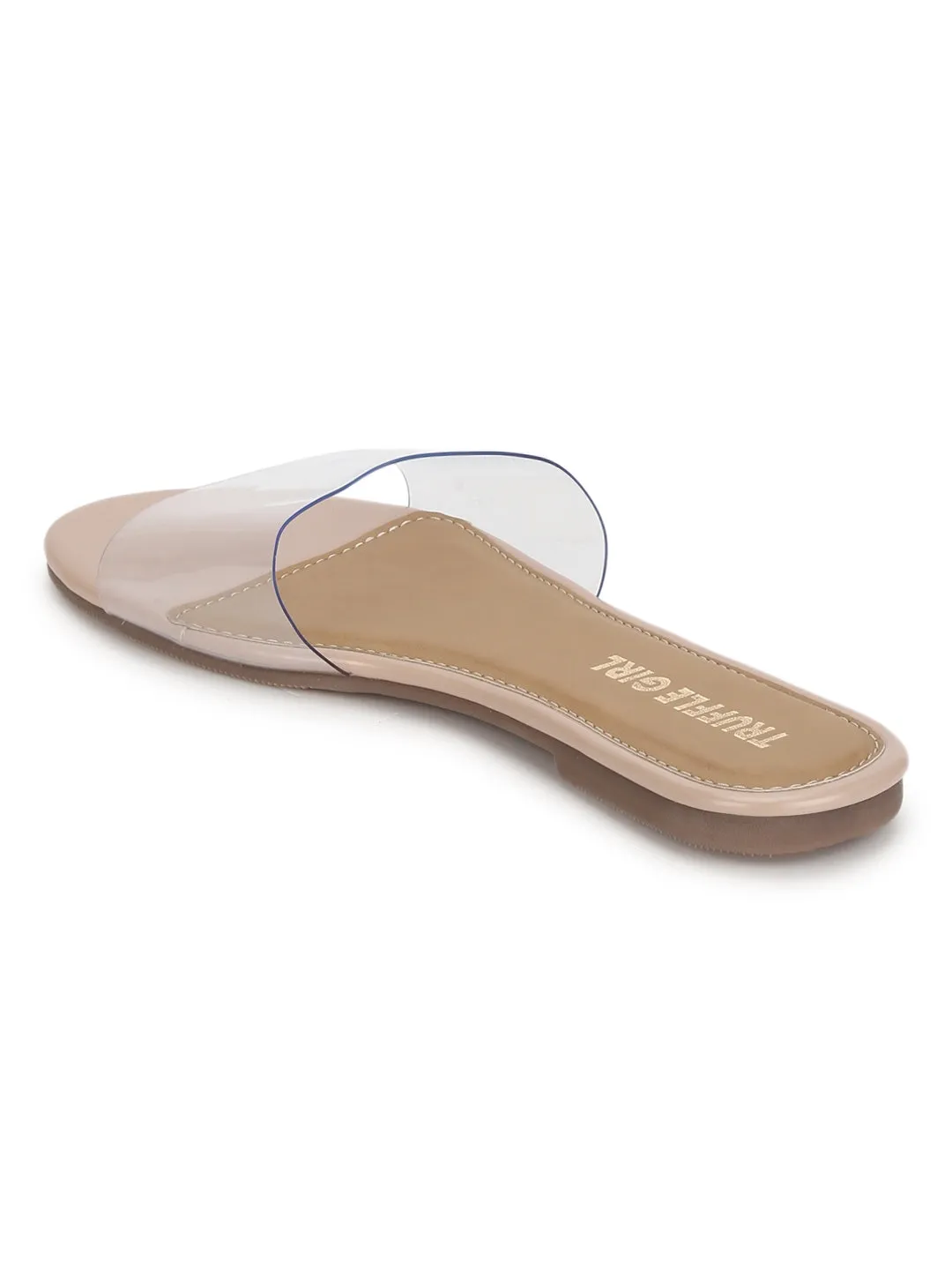 Nude PU Plexiglas Klare Flats