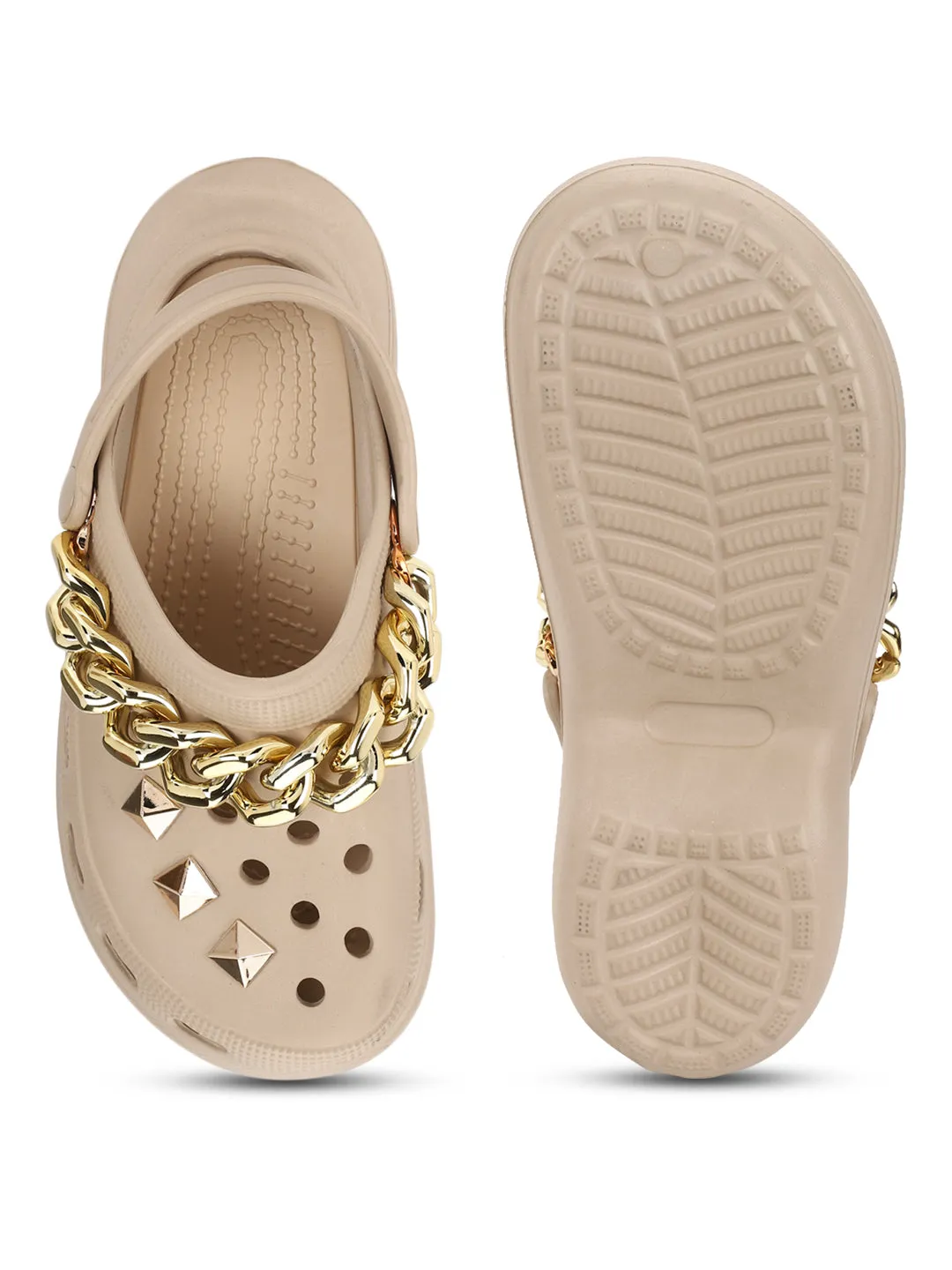 Nude PU Schlupf-Croc-Flats (TC-RS3481-NUD)