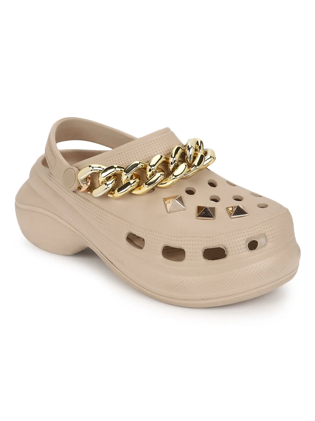 Nude PU Schlupf-Croc-Flats (TC-RS3481-NUD)