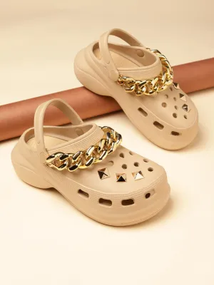Nude PU Schlupf-Croc-Flats (TC-RS3481-NUD)