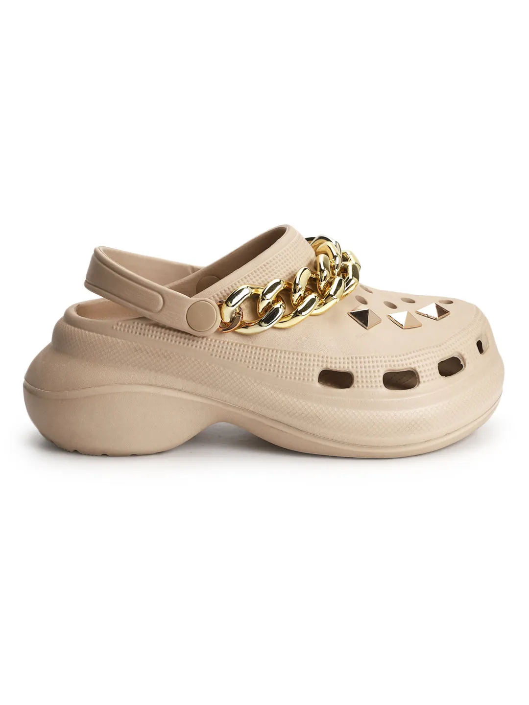 Nude PU Schlupf-Croc-Flats (TC-RS3481-NUD)