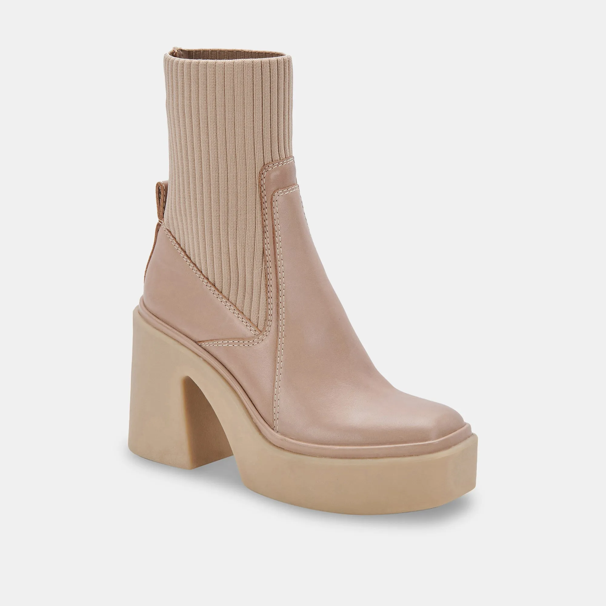 ODINA STIEFEL IN TAUPFARBENEM LEDER