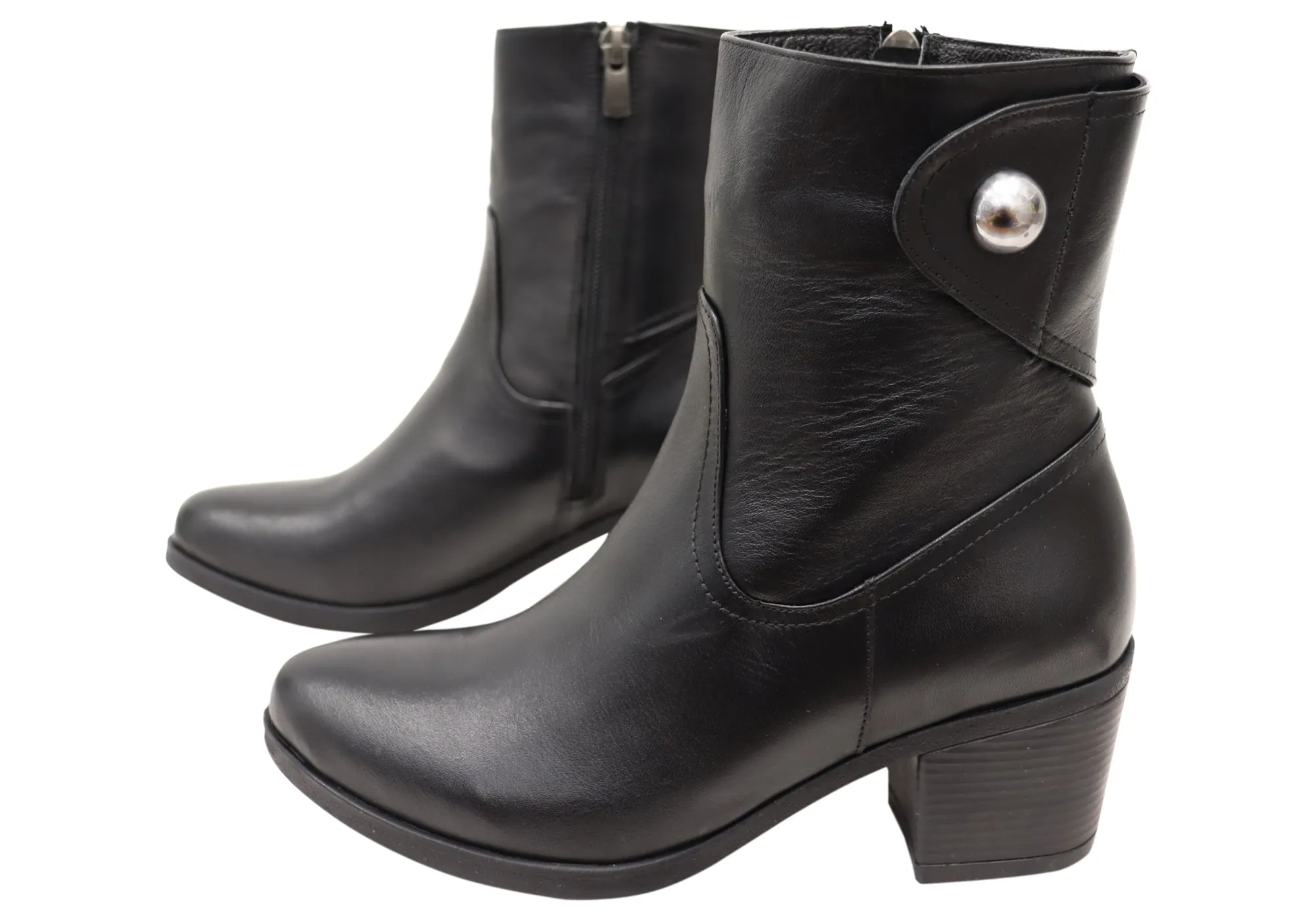 Orizonte Nalini Damen Europäische Bequeme Lederstiefel Orizonte Schuhe