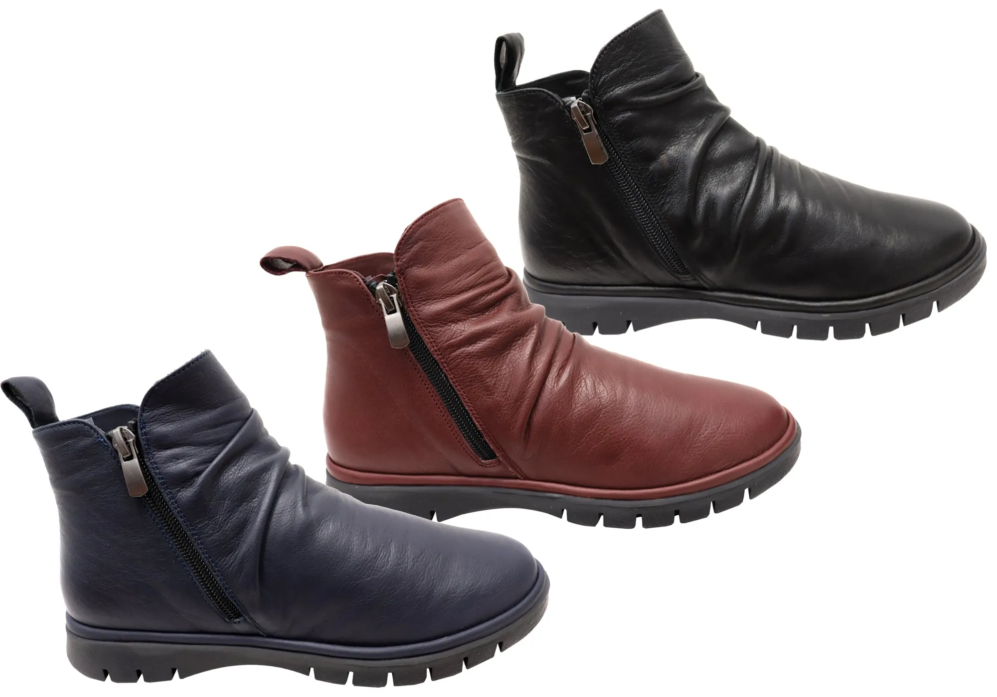 Orizonte Nessie Damen Europäische Bequemlichkeit Leder Knöchelstiefel Orizonte Schuhe