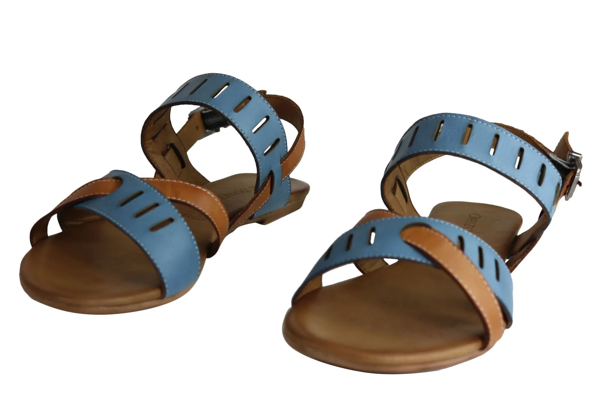 Orizonte Toto Damen Europäische Leder Bequeme Flache Modische Sandalen Orizonte Schuhe