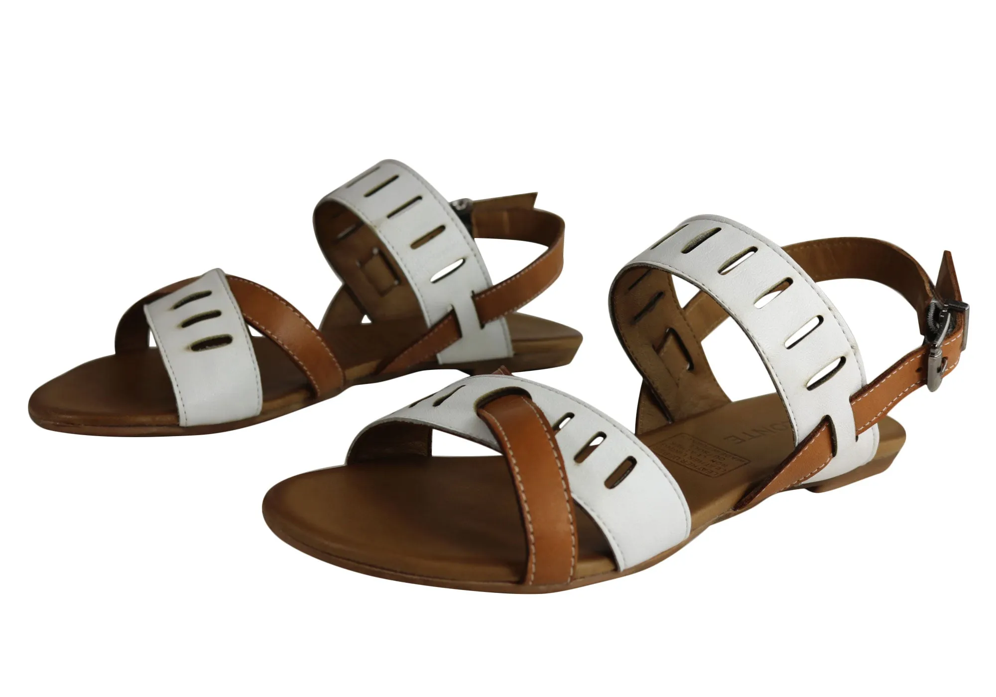 Orizonte Toto Damen Europäische Leder Bequeme Flache Modische Sandalen Orizonte Schuhe