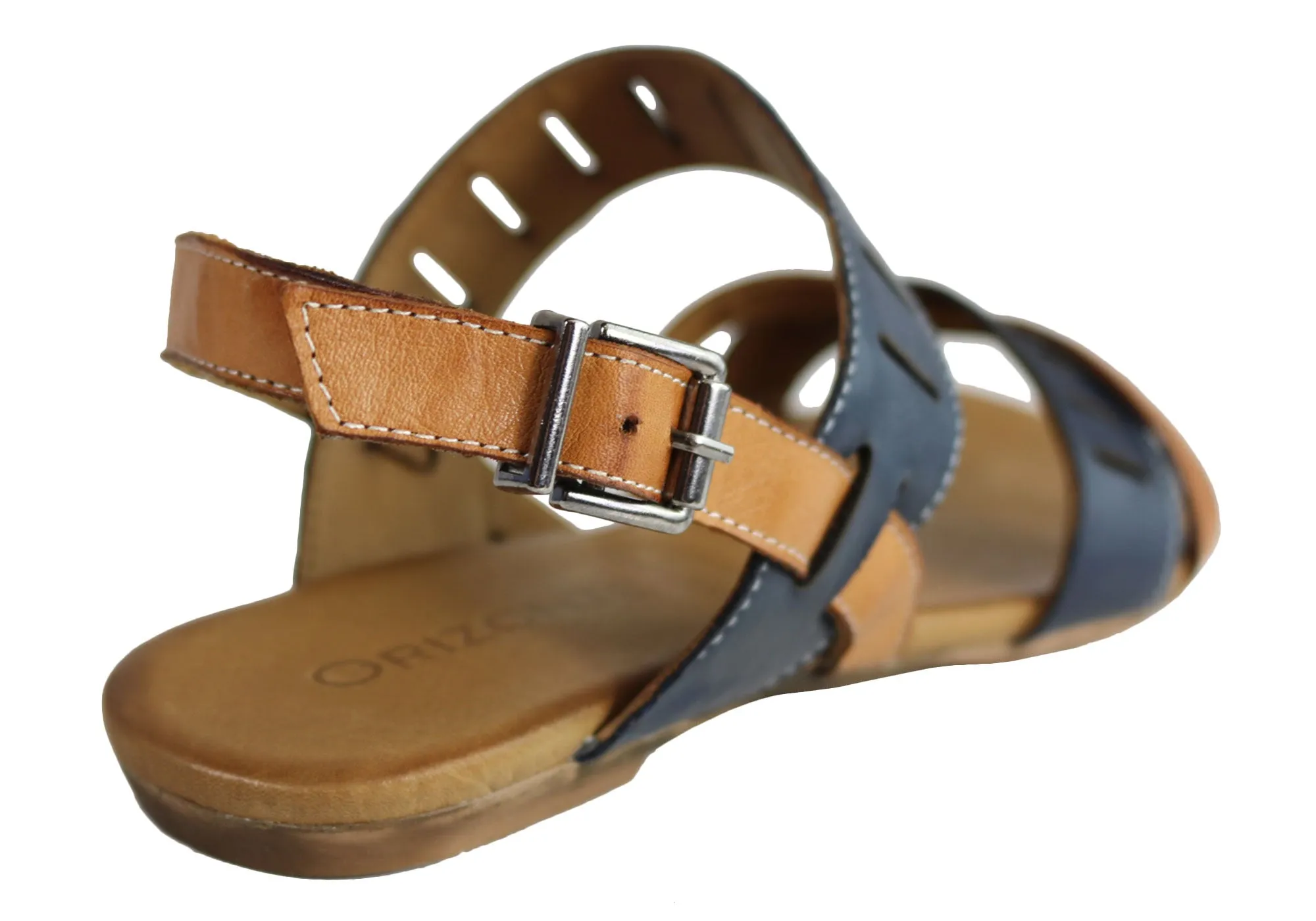 Orizonte Toto Damen Europäische Leder Bequeme Flache Modische Sandalen Orizonte Schuhe