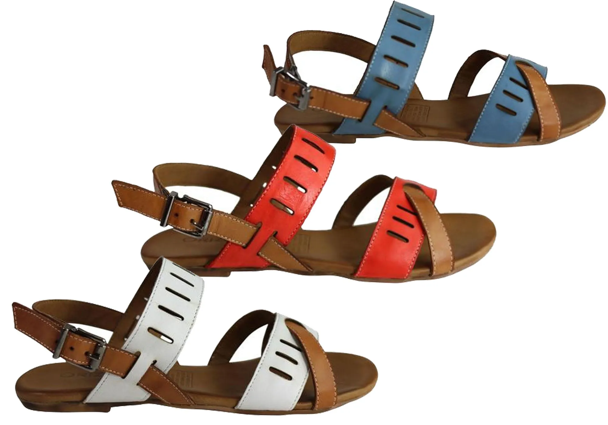 Orizonte Toto Damen Europäische Leder Bequeme Flache Modische Sandalen Orizonte Schuhe