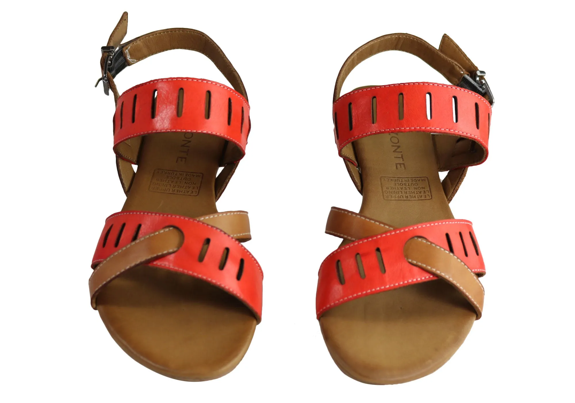 Orizonte Toto Damen Europäische Leder Bequeme Flache Modische Sandalen Orizonte Schuhe