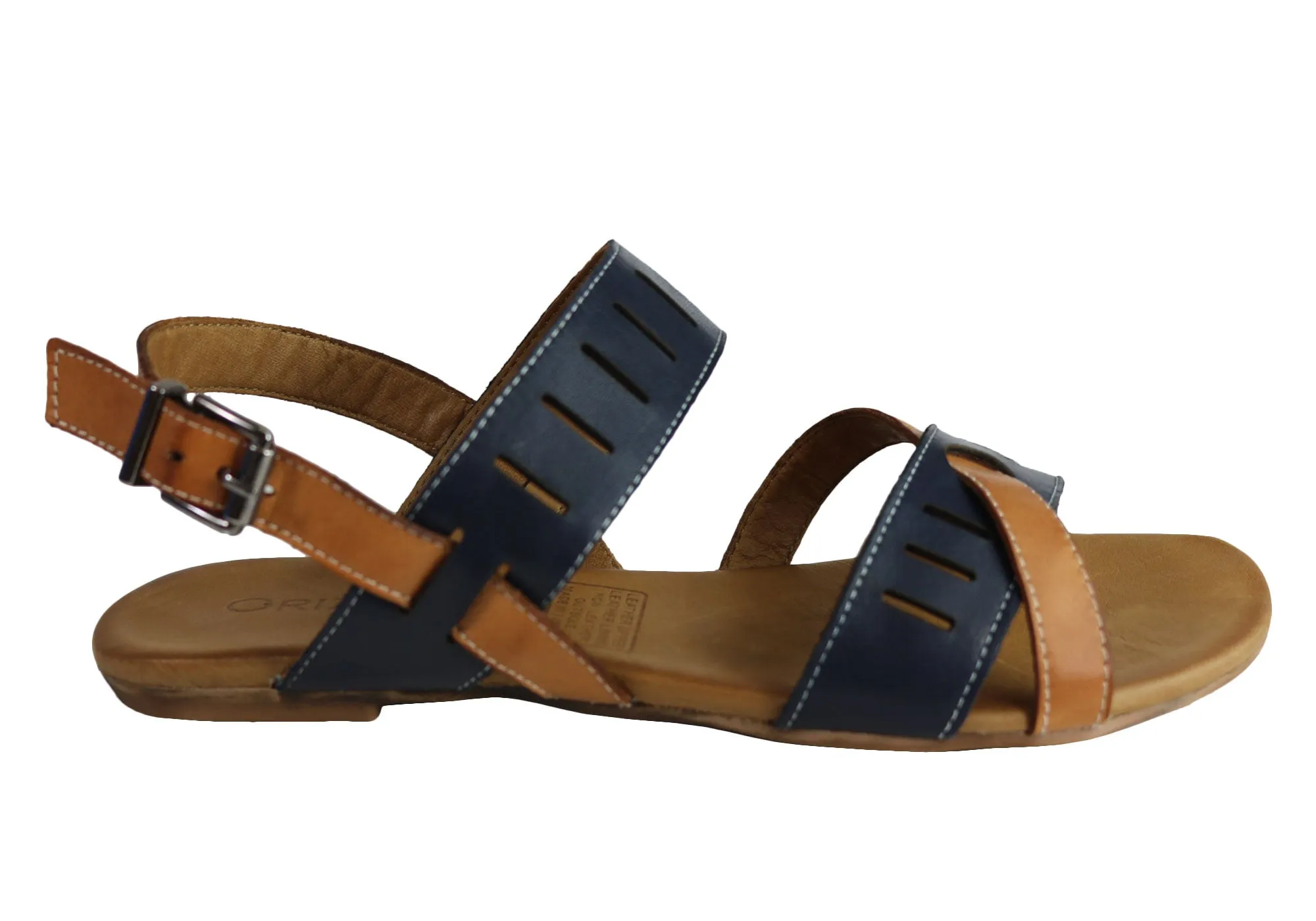 Orizonte Toto Damen Europäische Leder Bequeme Flache Modische Sandalen Orizonte Schuhe