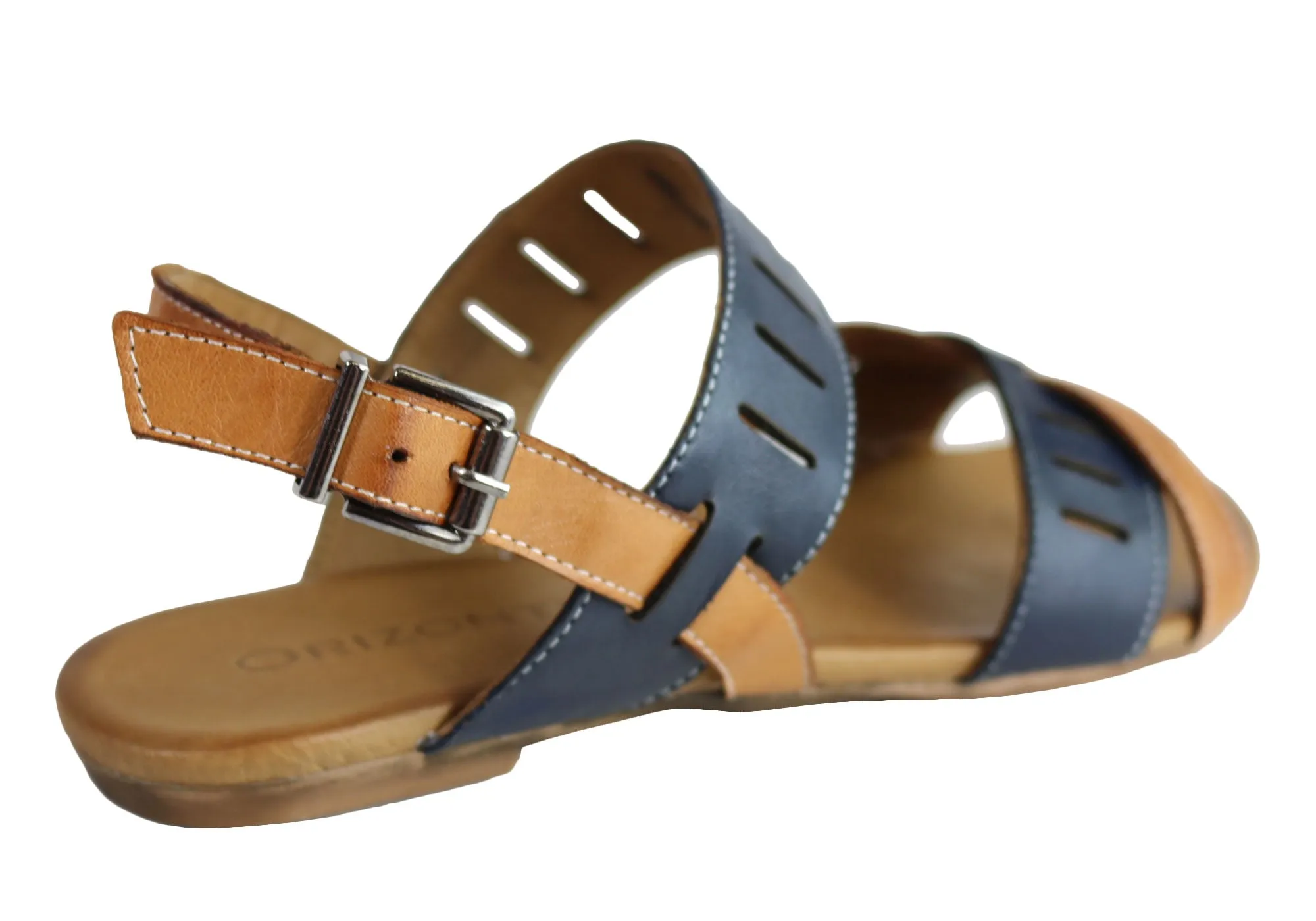Orizonte Toto Damen Europäische Leder Bequeme Flache Modische Sandalen Orizonte Schuhe