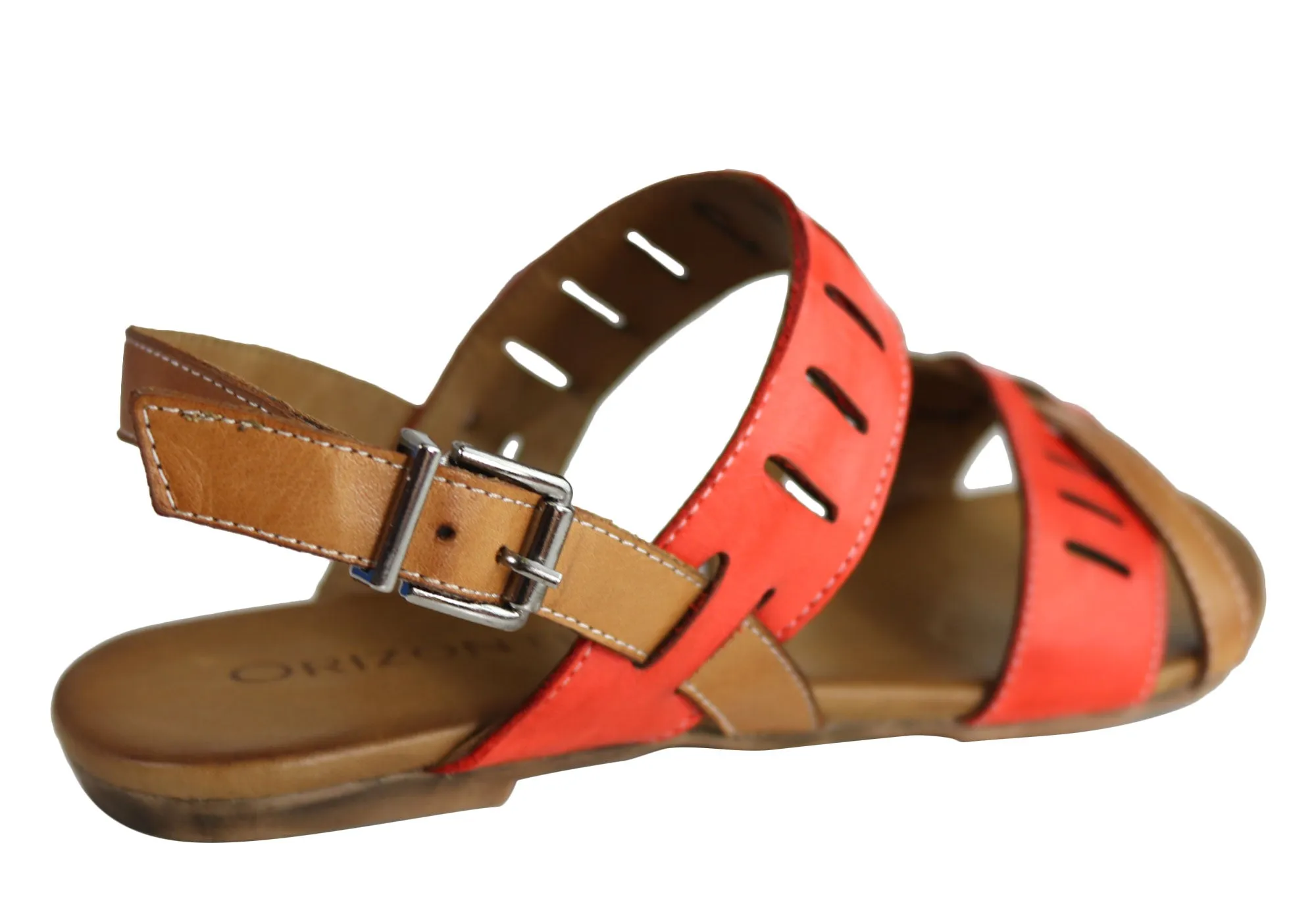 Orizonte Toto Damen Europäische Leder Bequeme Flache Modische Sandalen Orizonte Schuhe
