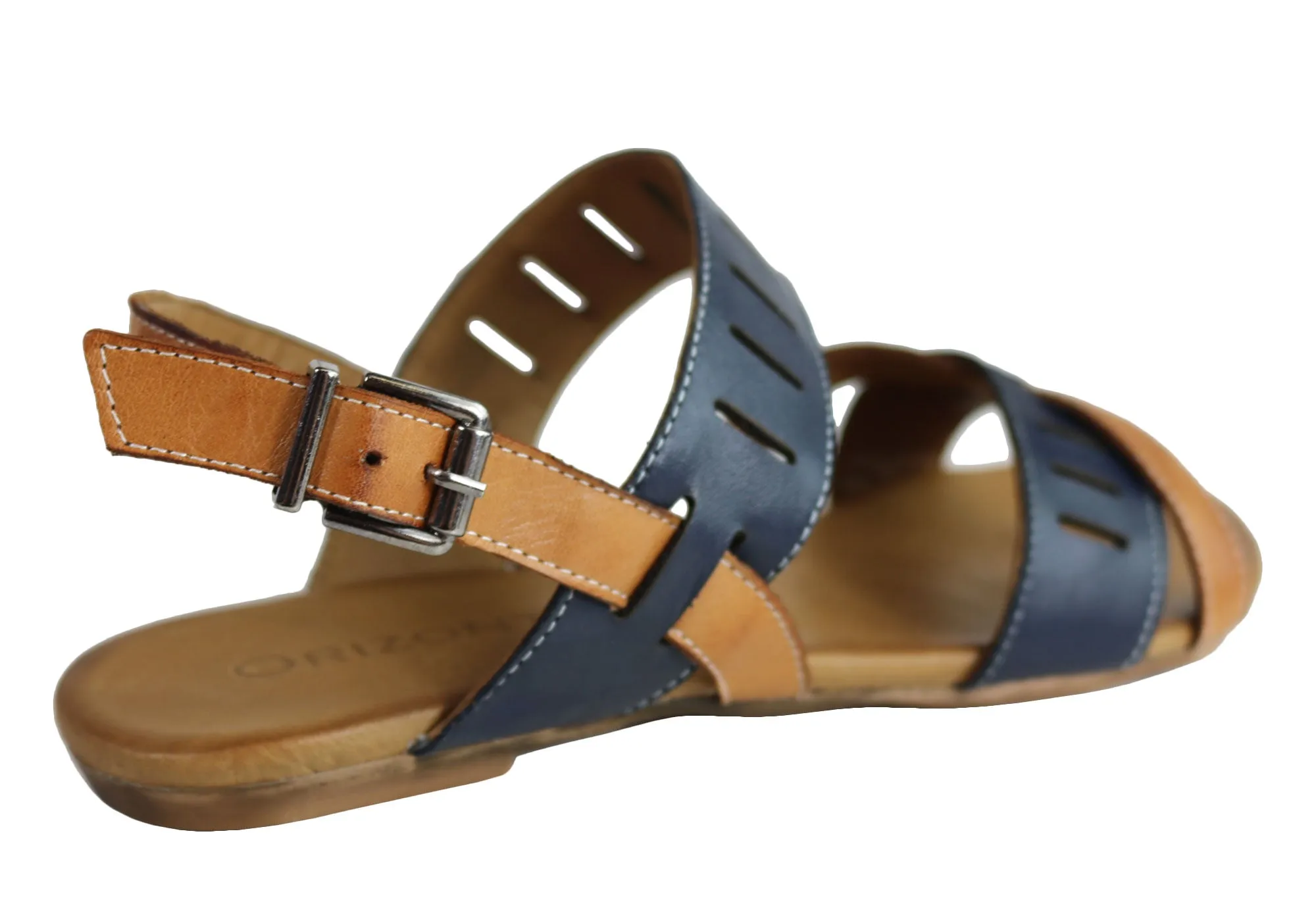 Orizonte Toto Damen Europäische Leder Bequeme Flache Modische Sandalen Orizonte Schuhe