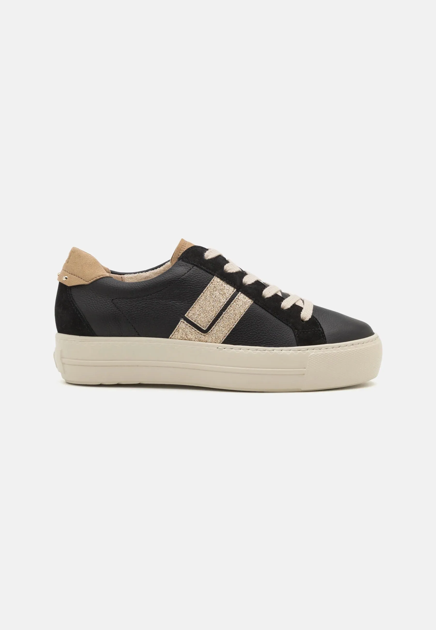 Paul Green Black Platform Trainer mit Glitzer