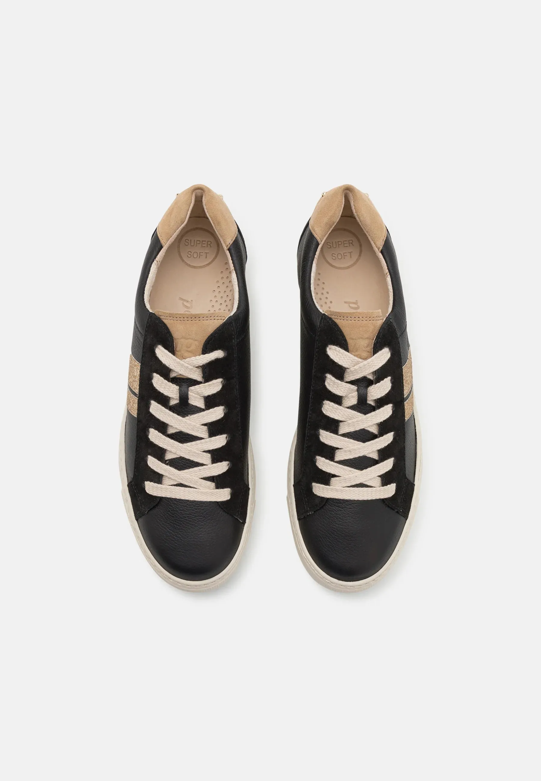 Paul Green Black Platform Trainer mit Glitzer