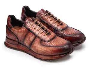 Paul Parkman Schuhe Paul Parkman Herren Gebürstete Strukturierte Leder-Sneakers in Braun