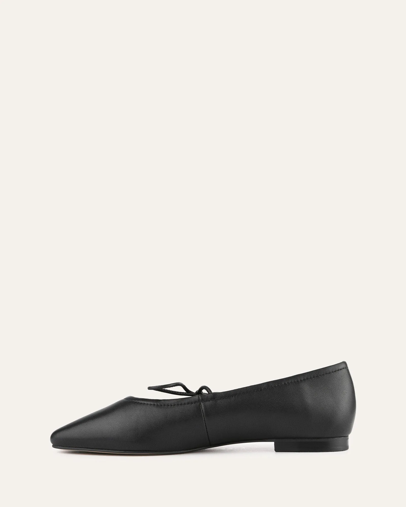 PETAL CASUAL FLATS SCHWARZES LEDER