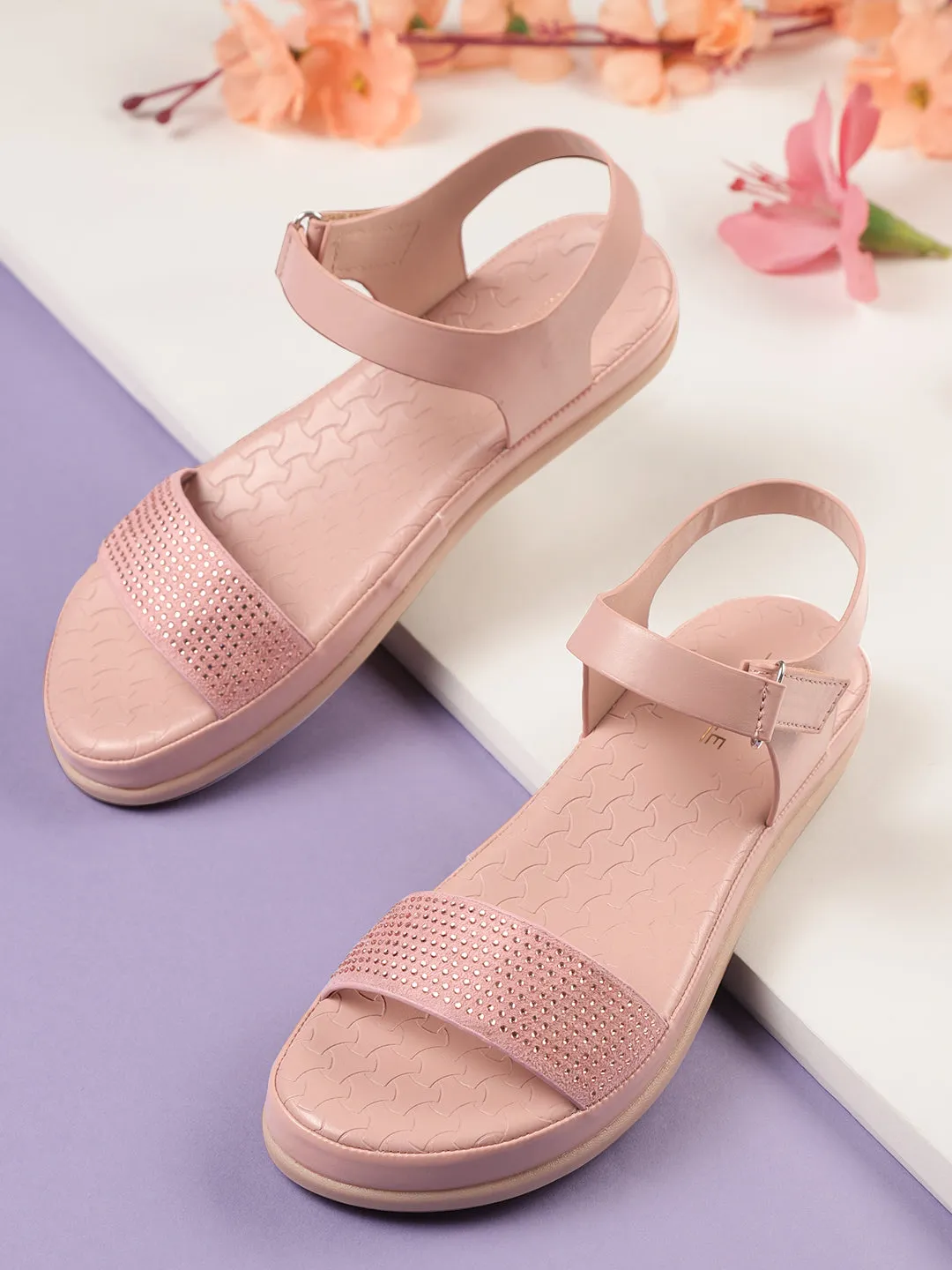 Pink PU Schlupf-Sandalette (TC-ST-016-PNK)