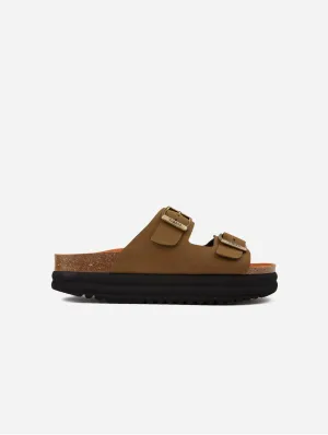 Plum Damen Sandalen mit veganem Fußbett | Braun