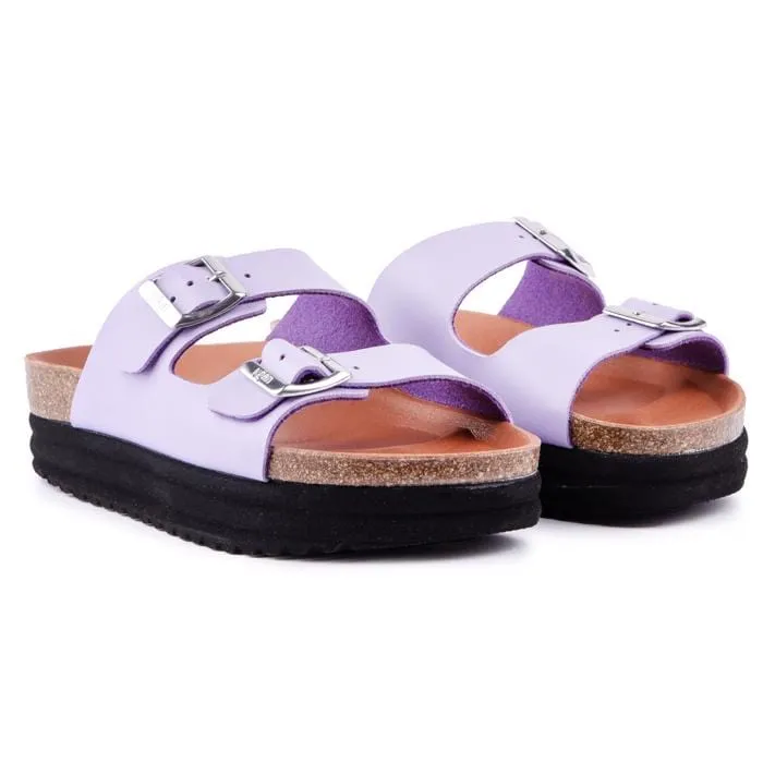 Plum Damen-Sandalen mit veganem Fußbett | Lila
