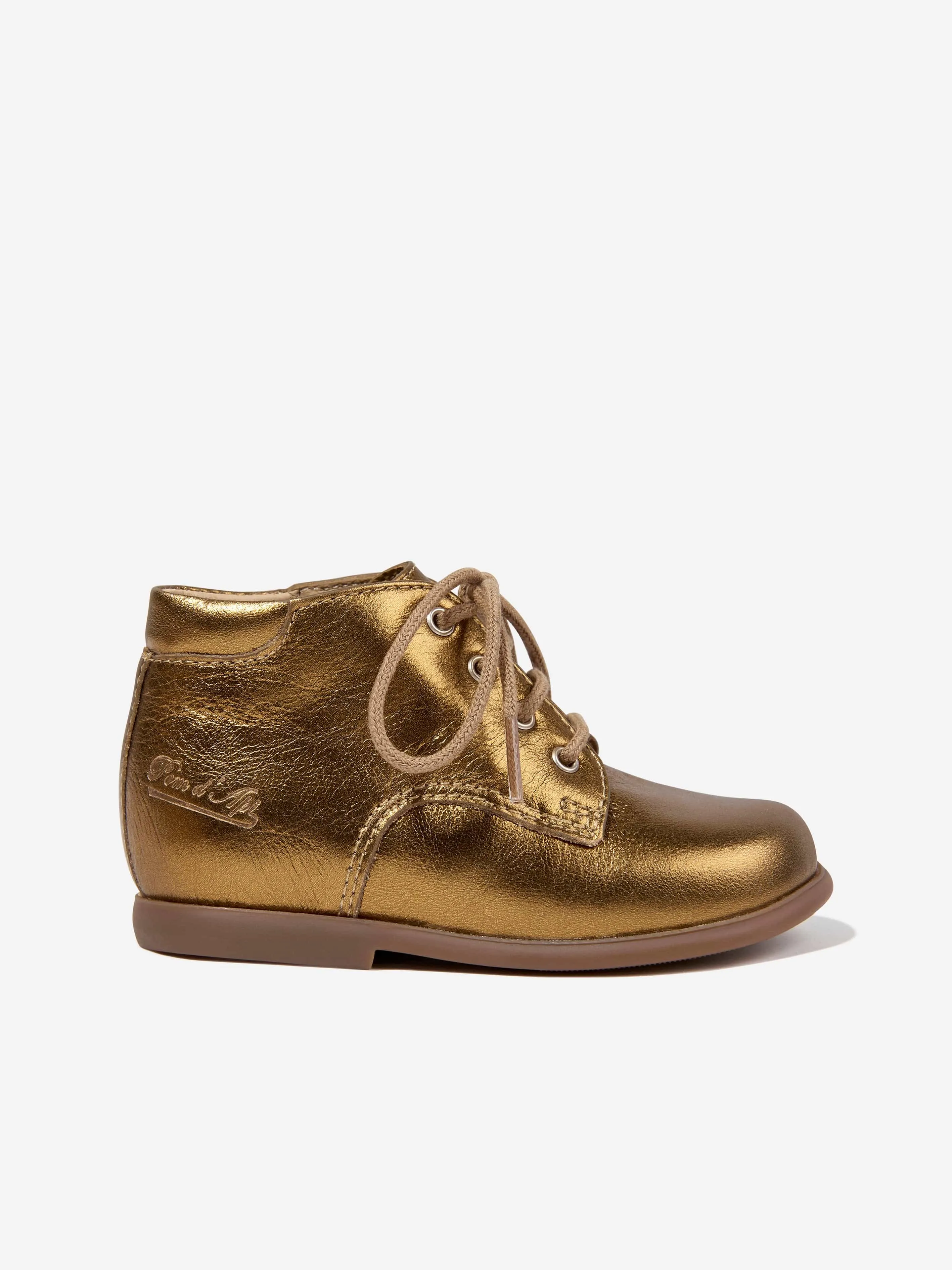 Pom D'Api Baby Mädchen Leder Nioupi Derby Stiefel in Gold