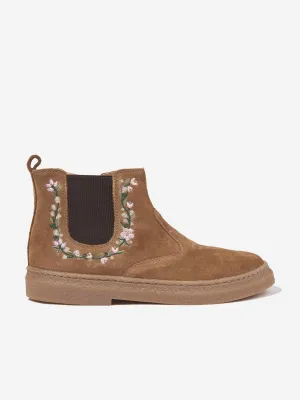 Pom D'Api Mädchen Wildleder Trix Jod Brodi Stiefel in Beige
