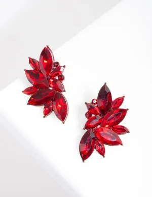 Roter Edelstein Statement Stecker Ohrringe ecco Schuhe