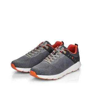Rieker Schuhe 07806-45 Schwarz/Staub/Orange Sport-Schnürsenkel