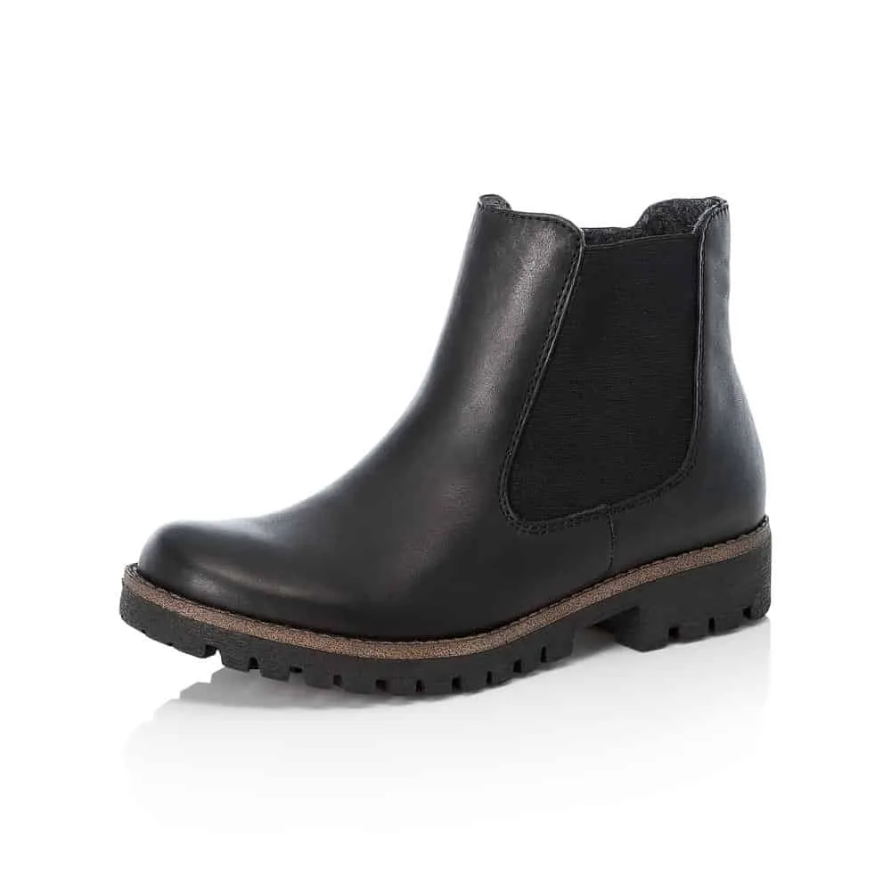Rieker Schuhe 78570-00 Chelsea-Stiefel mit Reißverschluss in Schwarz