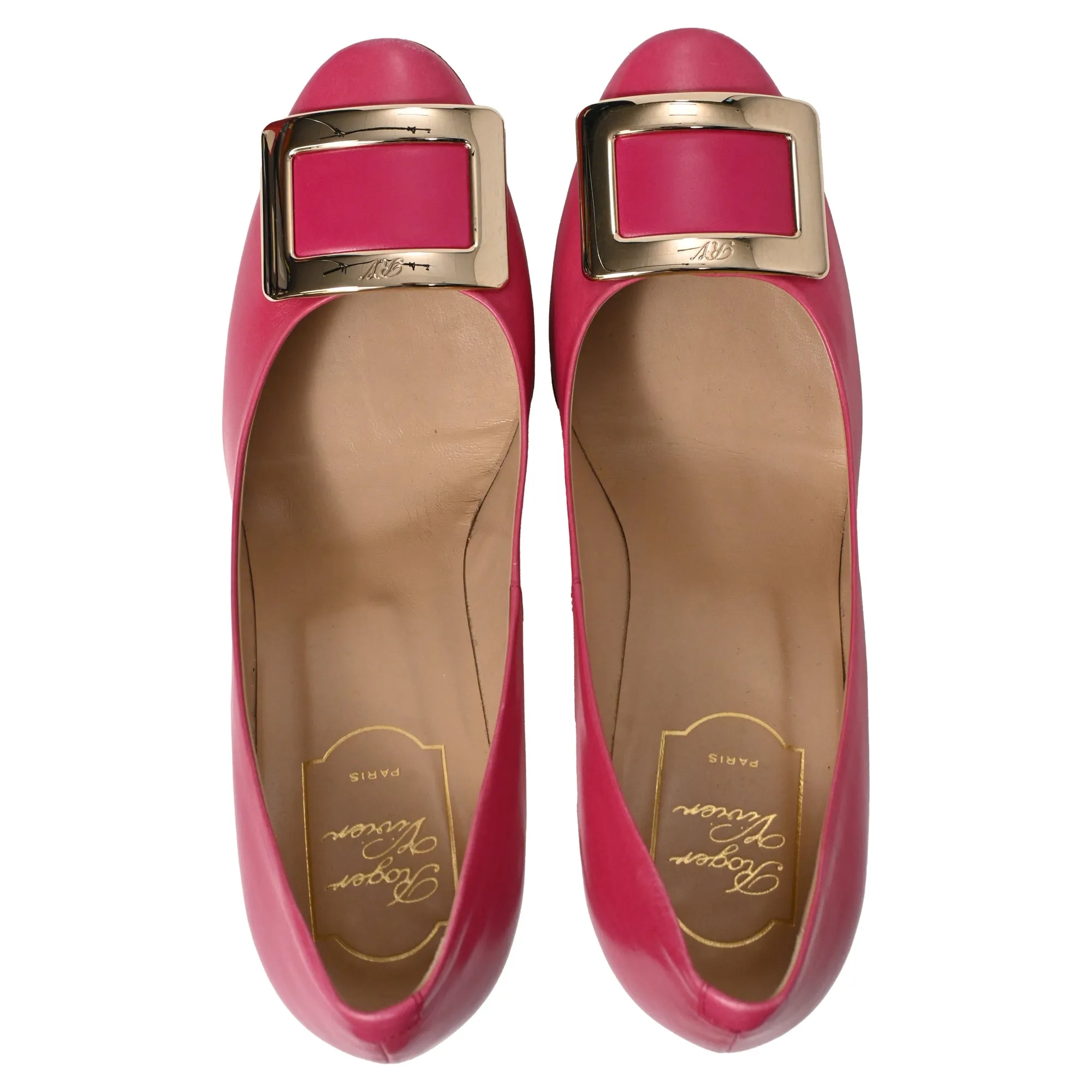Roger Vivier Pumps mit Trompeten-Schnallen-Detail in Rosa Kalbsleder_Roger-Vivier