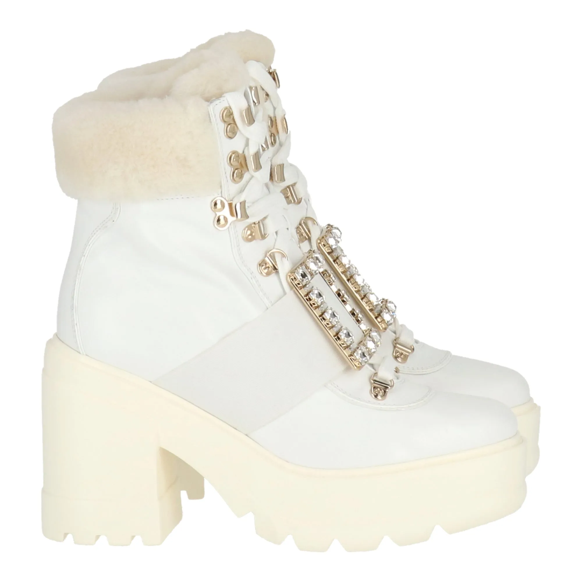 Roger Vivier Damen Stiefeletten in Weiß/Grau_Roger-Vivier