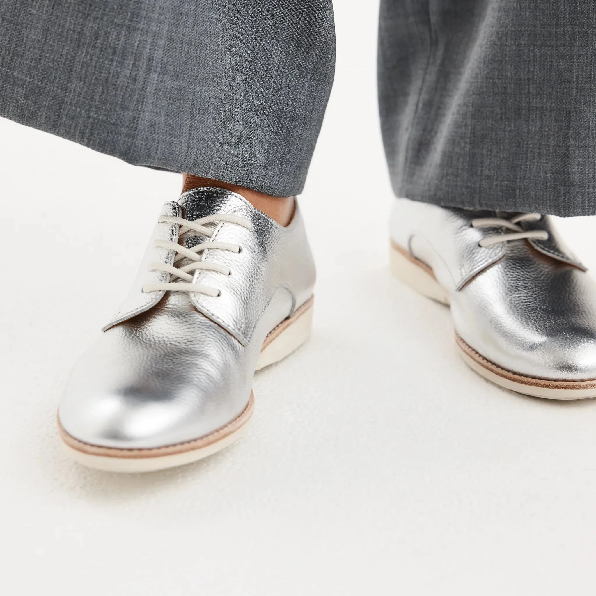 Rollie Derby Super Weiche Silber Schuhe_Rollie