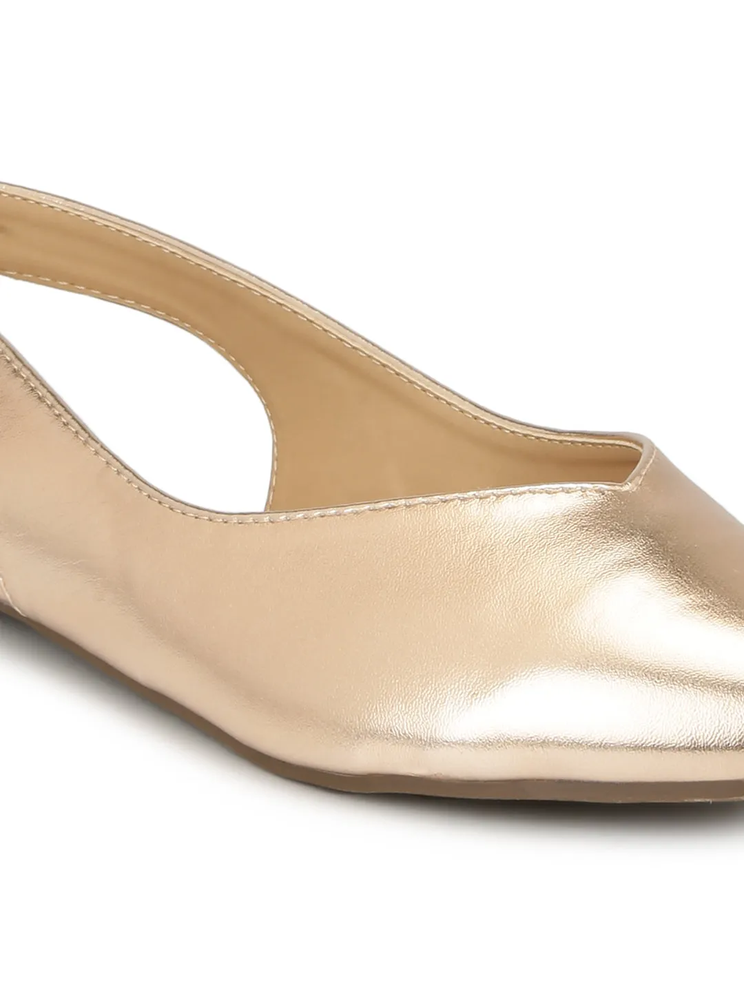 Rosegoldene Schlupfschuhe mit Rückenriemen