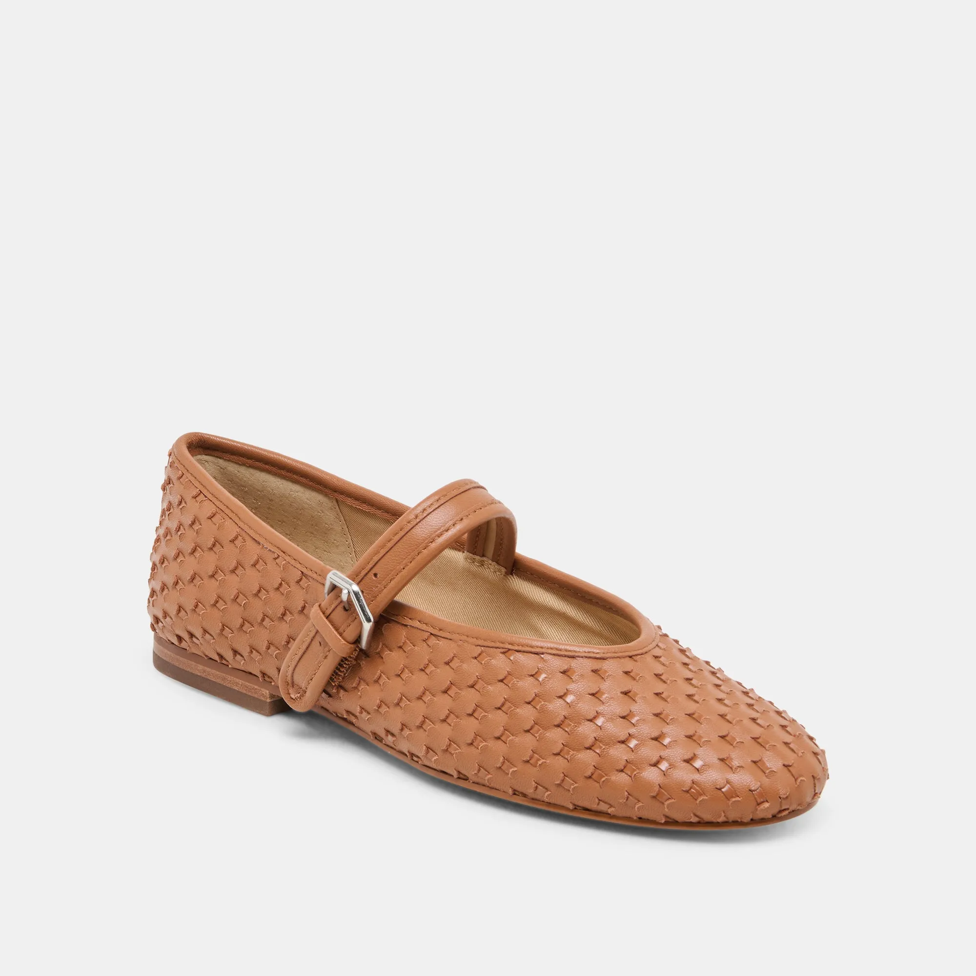 ROSLYN GEFLOCHTENE BALLETTFLACHER SATTEL GEFLOCHTENES LEDER