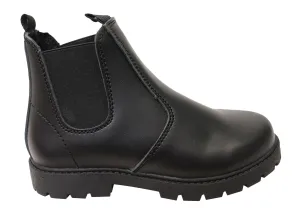 Sfida Oxford Junior Kids/Youths Pull On Leather Boots Sfida Shoes