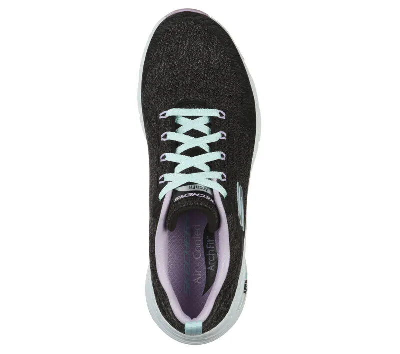 Skechers Schuhe Arch Fit Bequeme Welle Schwarz/Lila