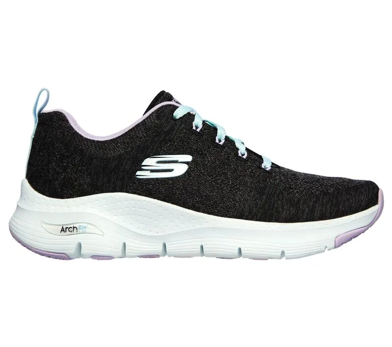 Skechers Schuhe Arch Fit Bequeme Welle Schwarz/Lila