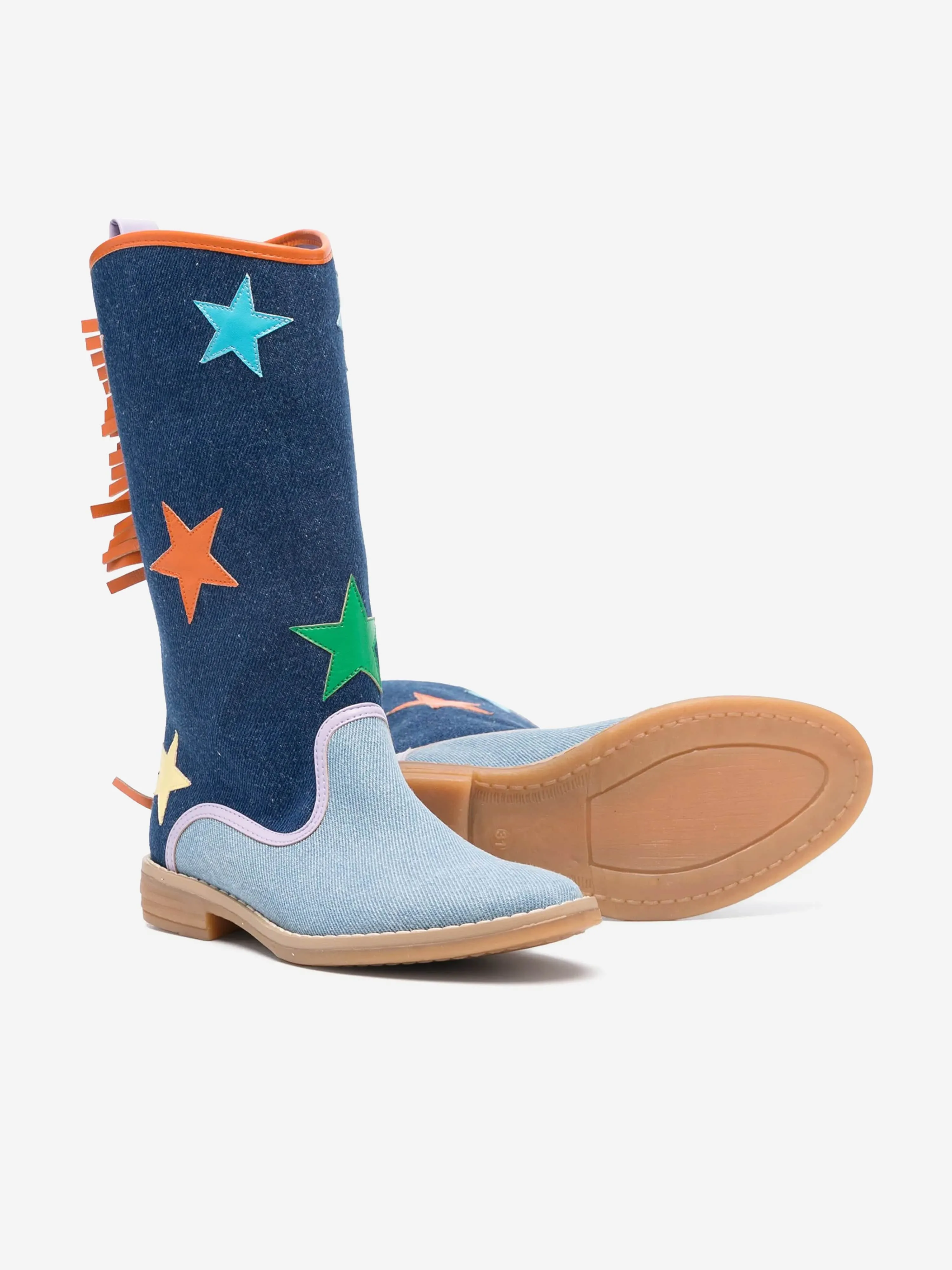 Stella McCartney Mädchen Denim Star Cowboy Stiefel in Blau