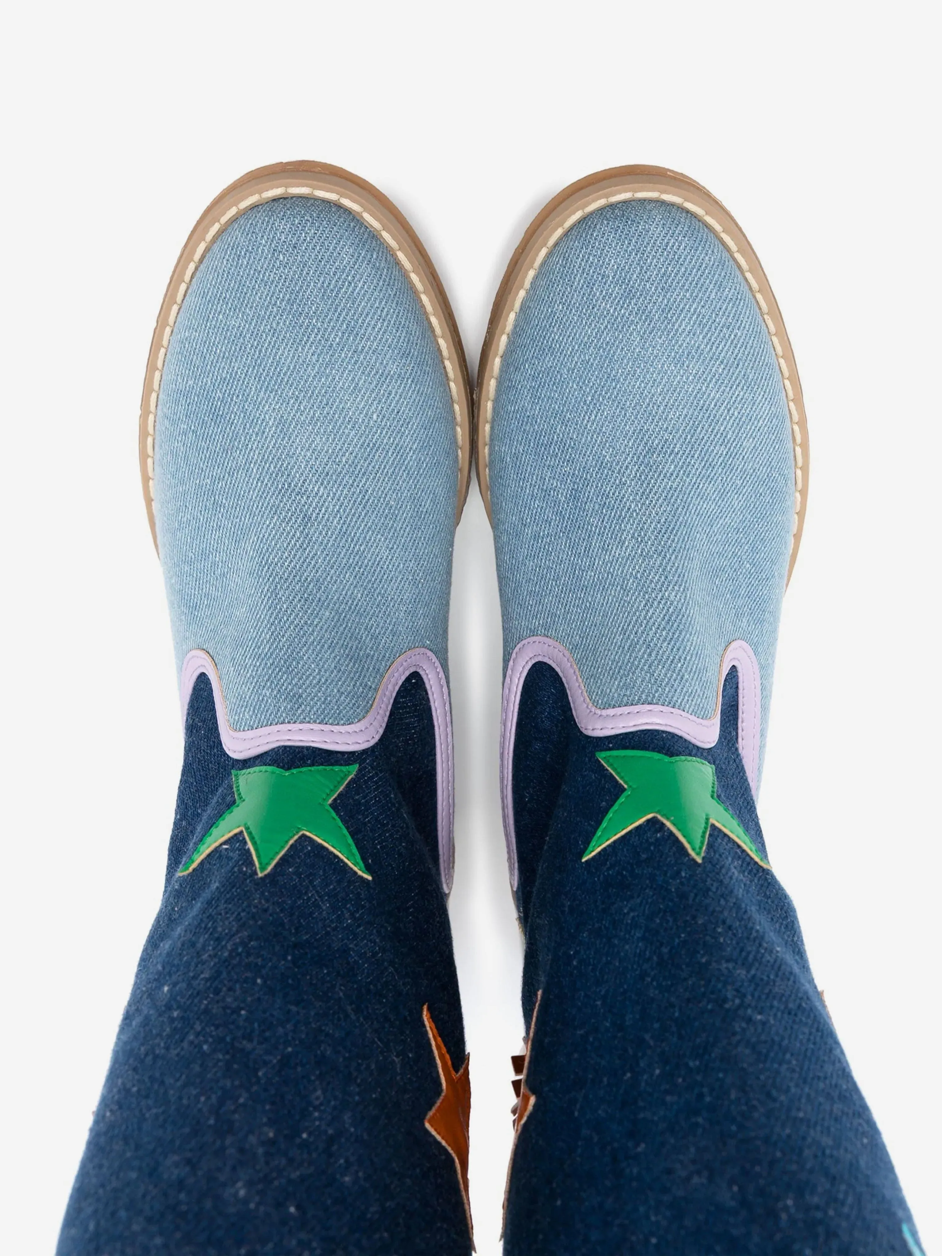 Stella McCartney Mädchen Denim Star Cowboy Stiefel in Blau