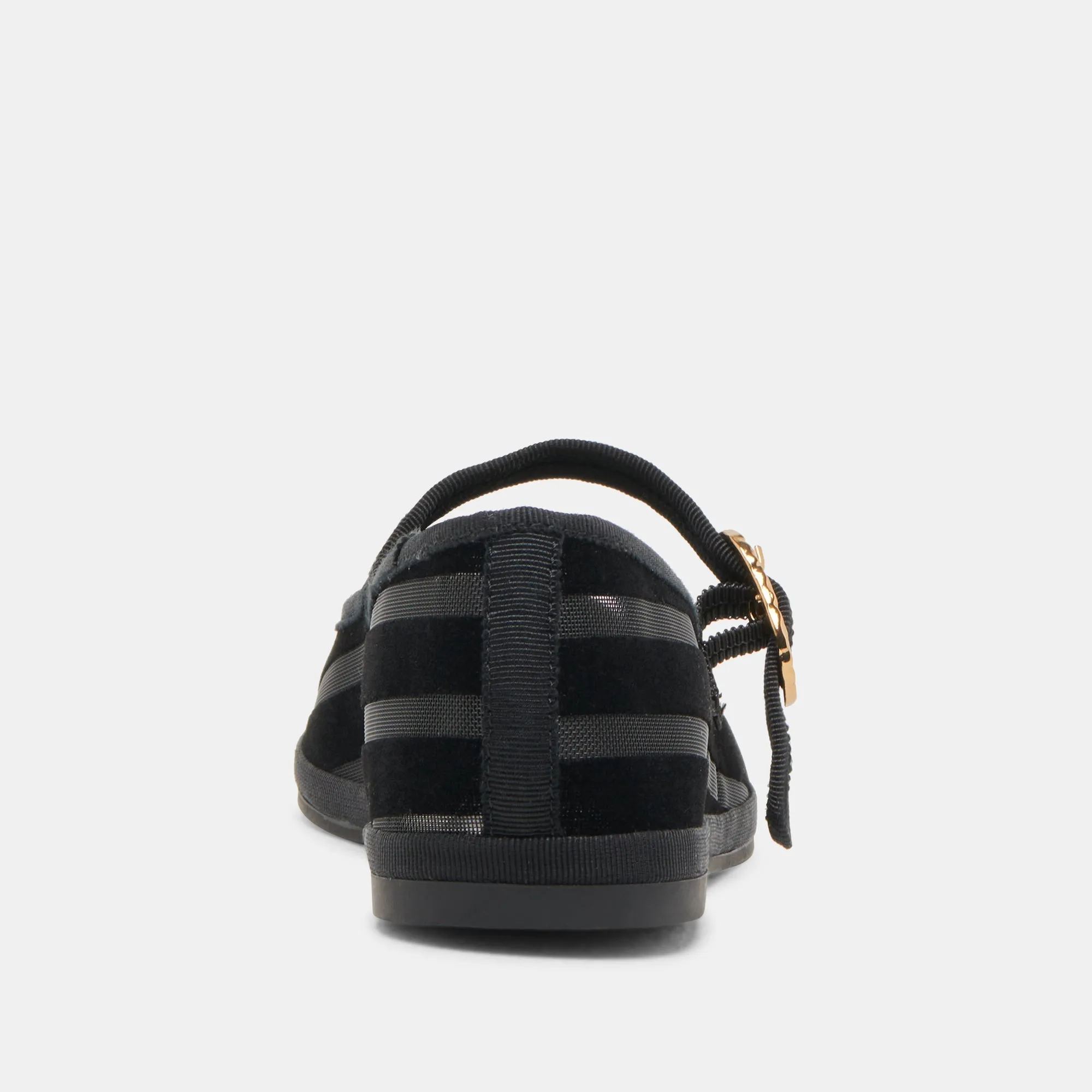 TAMEKA BALLETTFLACHER SCHWARZ GESTREIFTES MESH