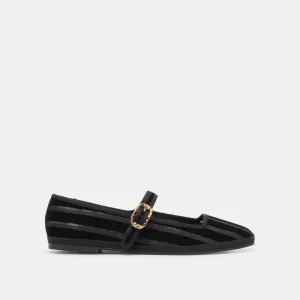 TAMEKA BALLETTFLACHER SCHWARZ GESTREIFTES MESH