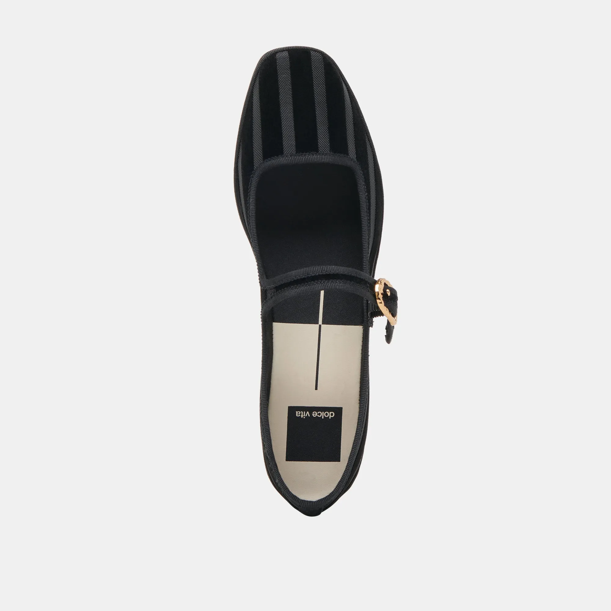 TAMEKA BALLETTFLACHER SCHWARZ GESTREIFTES MESH