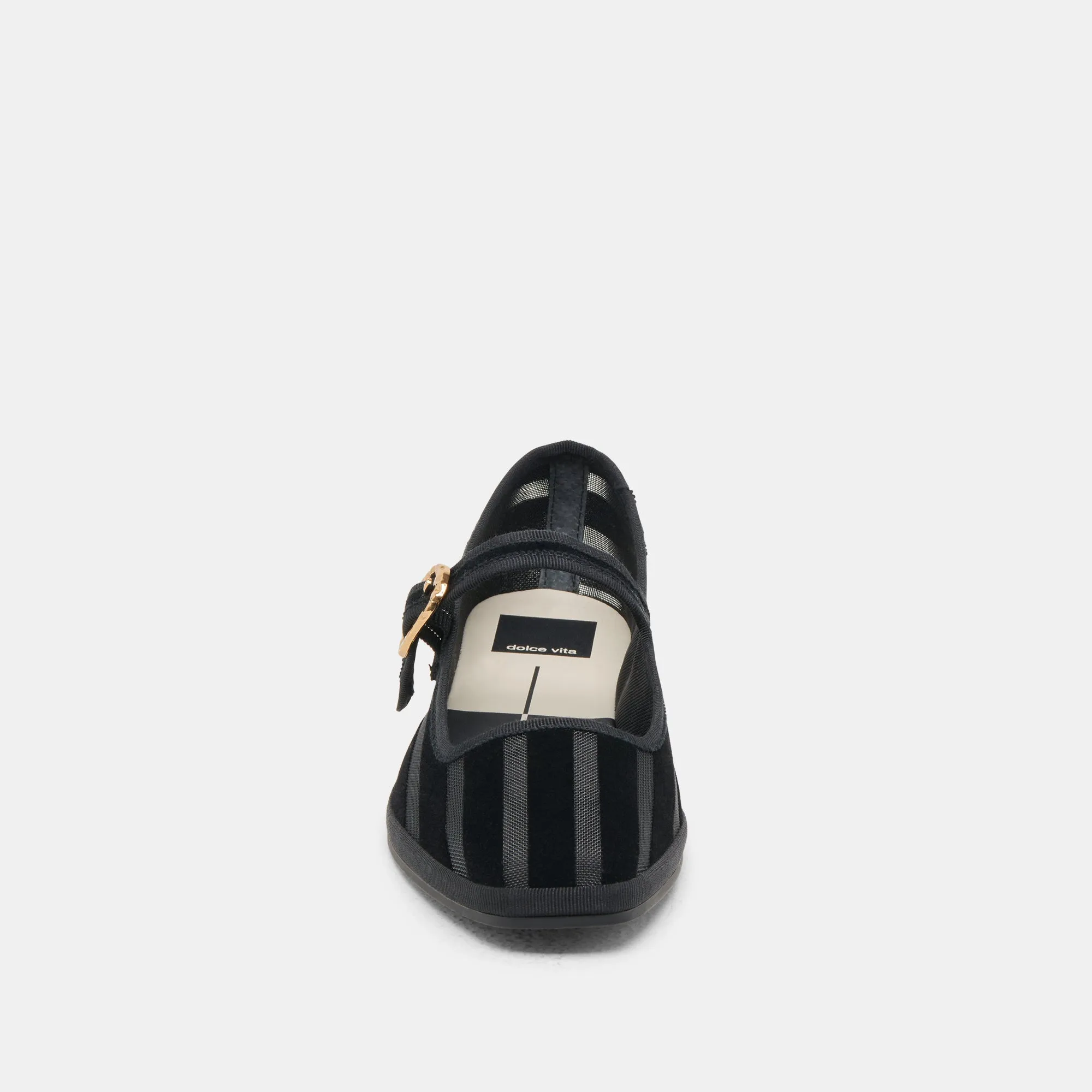 TAMEKA BALLETTFLACHER SCHWARZ GESTREIFTES MESH