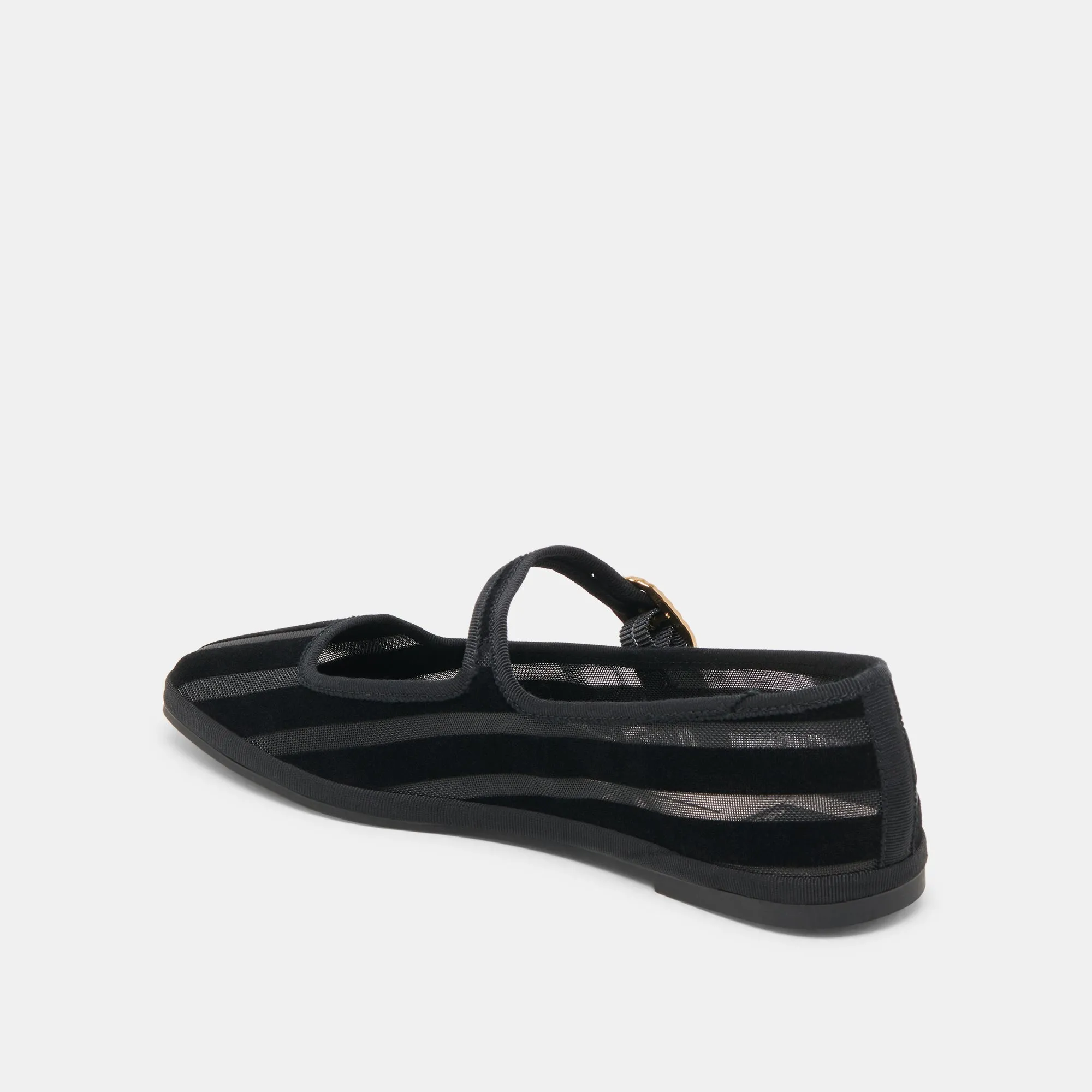 TAMEKA BALLETTFLACHER SCHWARZ GESTREIFTES MESH