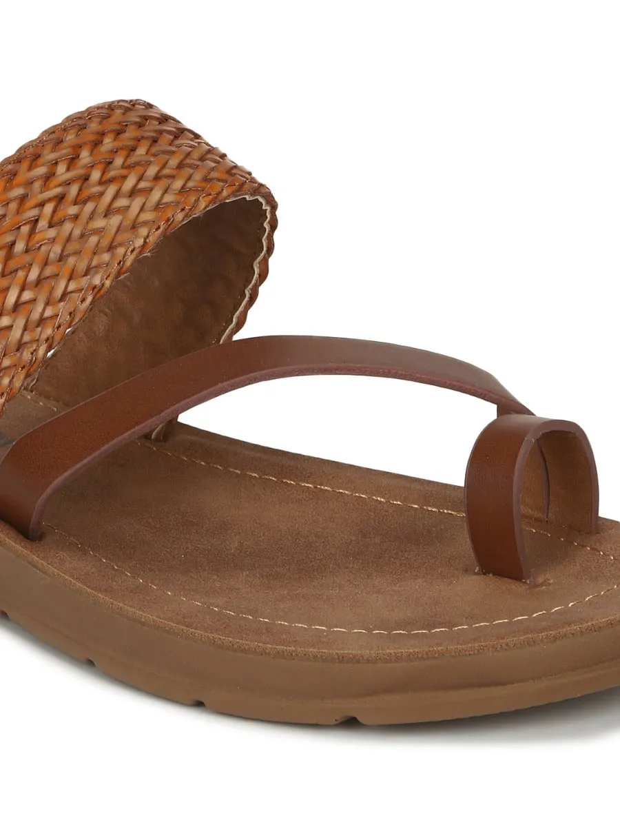 Braune PU Flache Slip-Ons