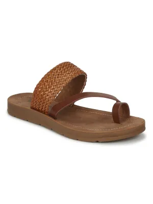 Braune PU Flache Slip-Ons